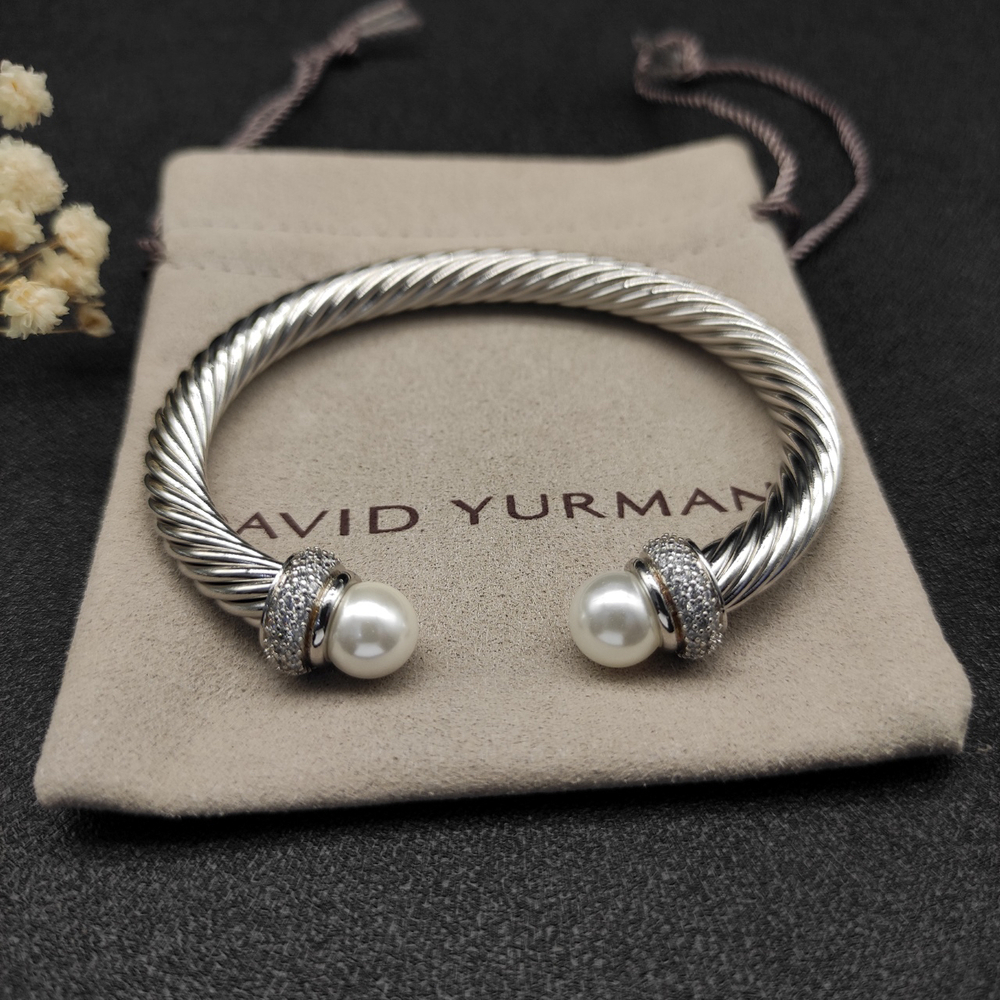 David Yurman 7mm full diamond pearl bracelet